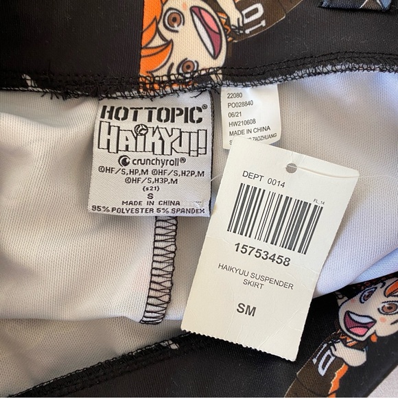 Hot Topic Black Anime Haikyu!! Overalls Skater Mini Skirt Small - Picture 7 of 7